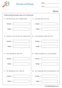 DOMAIN AND RANGE Math Sharpeners