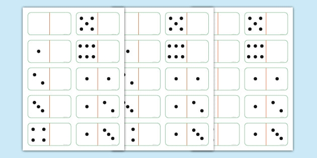 Domino Cards Printable