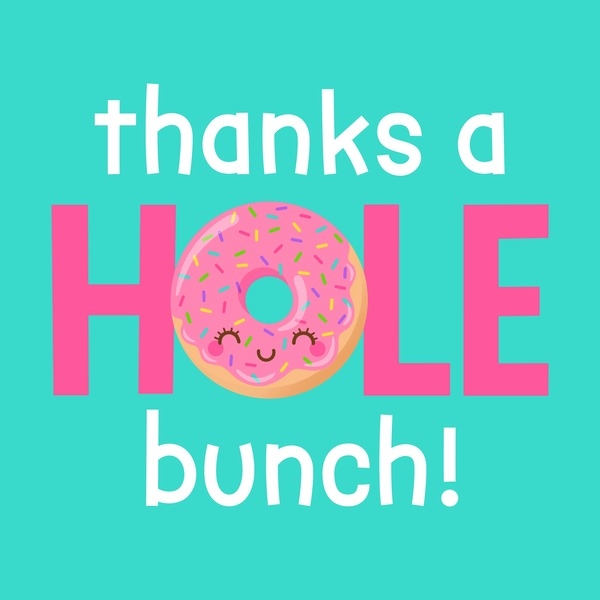 donut thank you printables