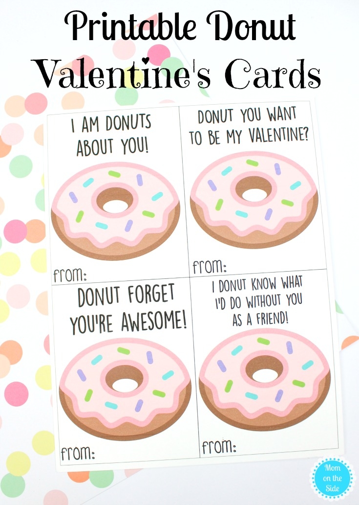 Donuts Valentine Cards For Kids Free Printable
