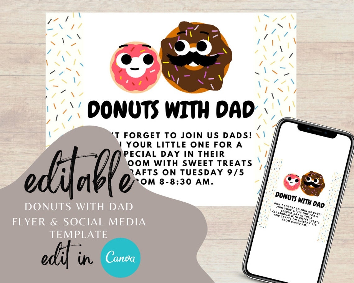free donuts with dad template