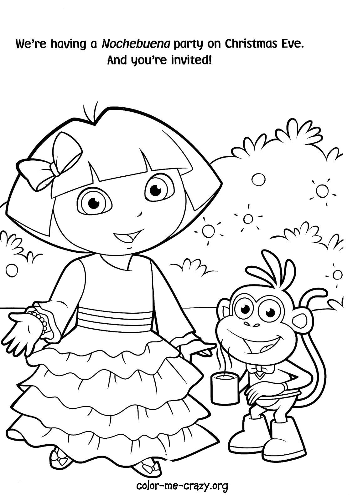 Dora Color Pages To Print Coloring Home