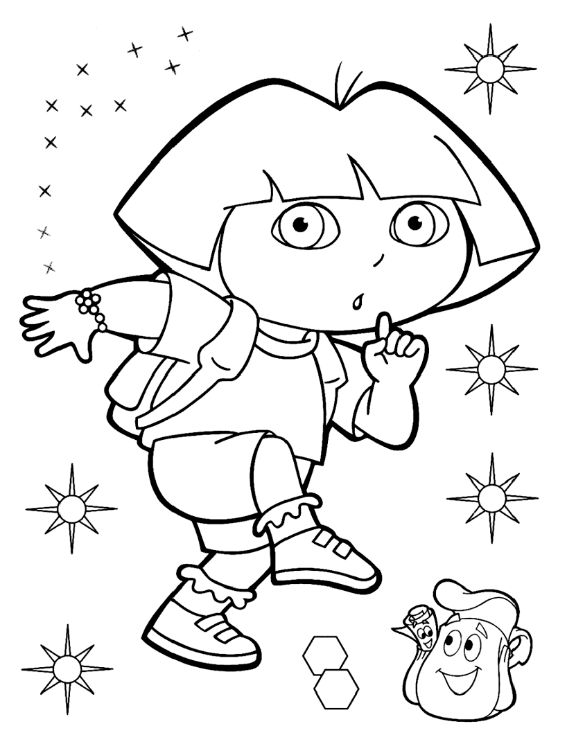dora the explorer free printable coloring pages