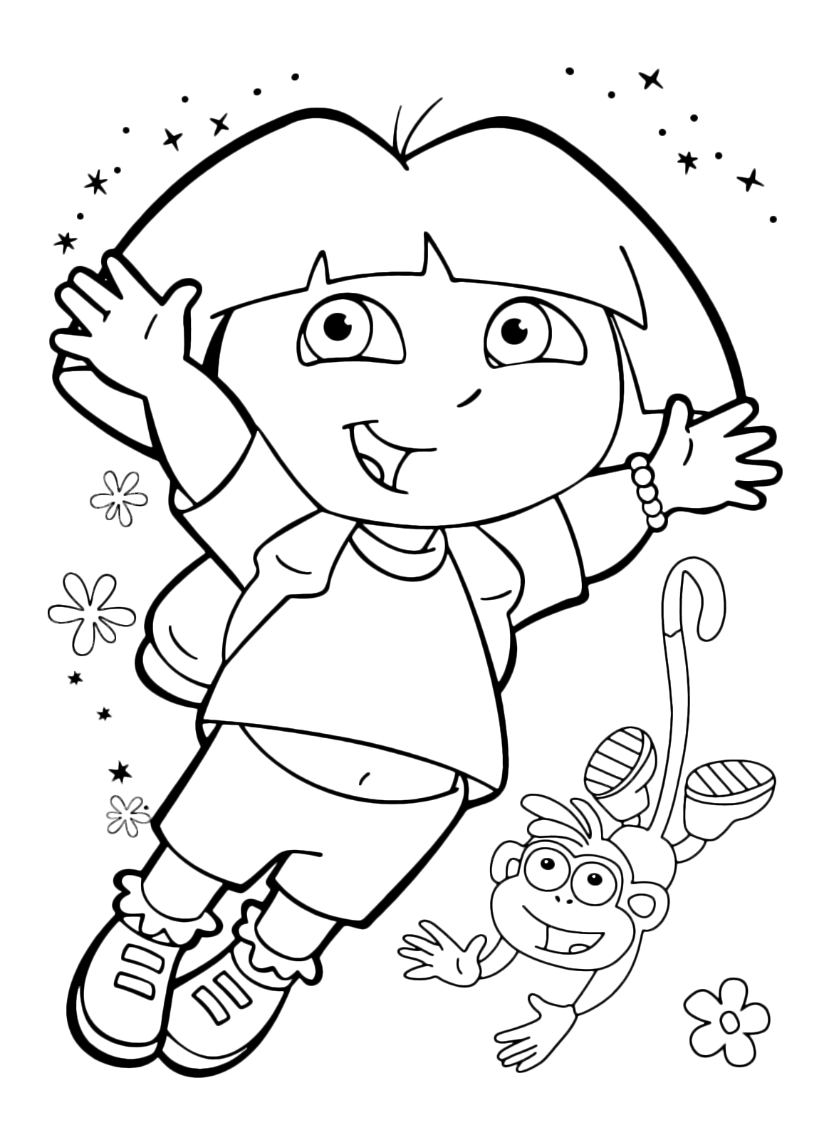 Dora The Explorer Dora Jumps With The Boots Monkey