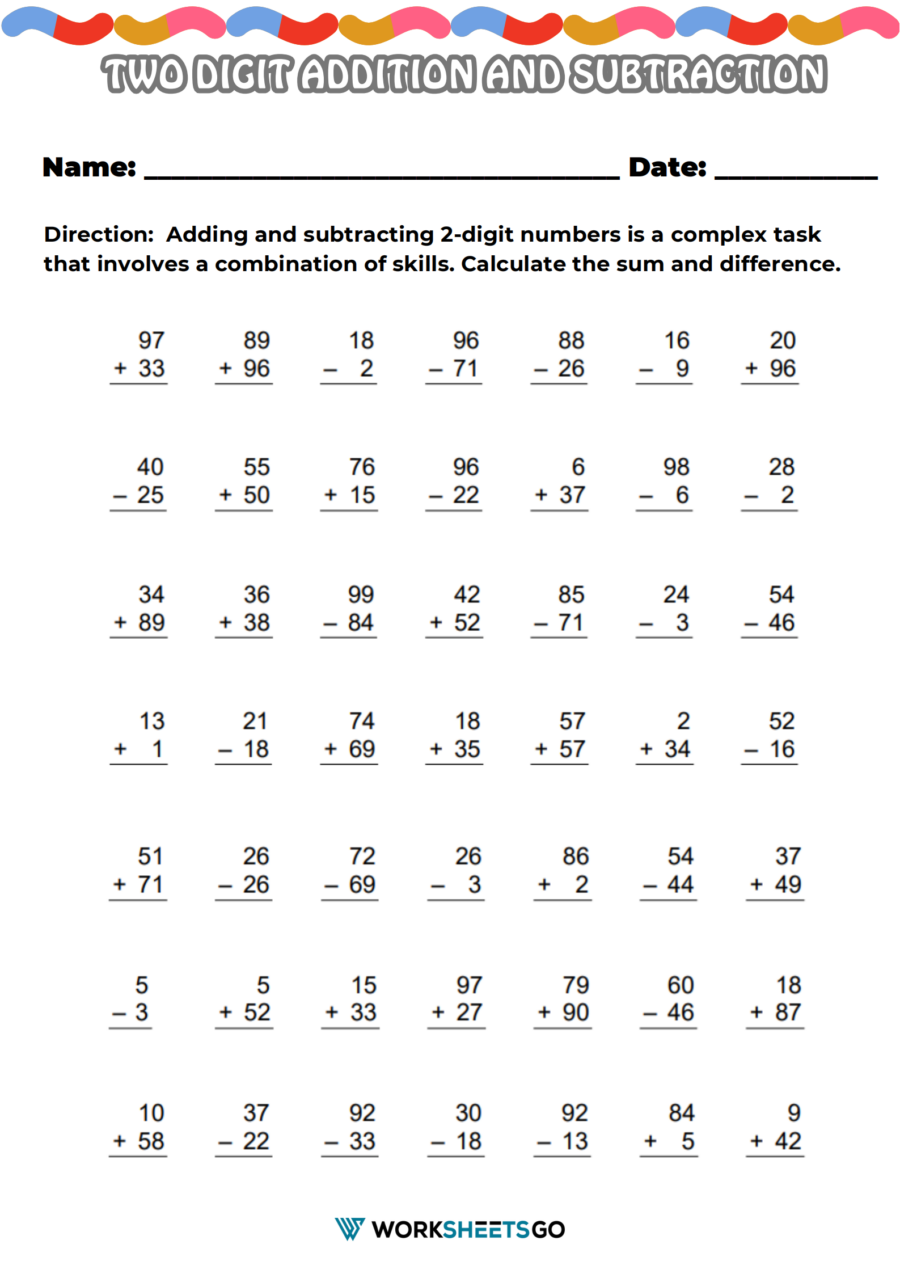 3 digit addition and subtraction worksheets