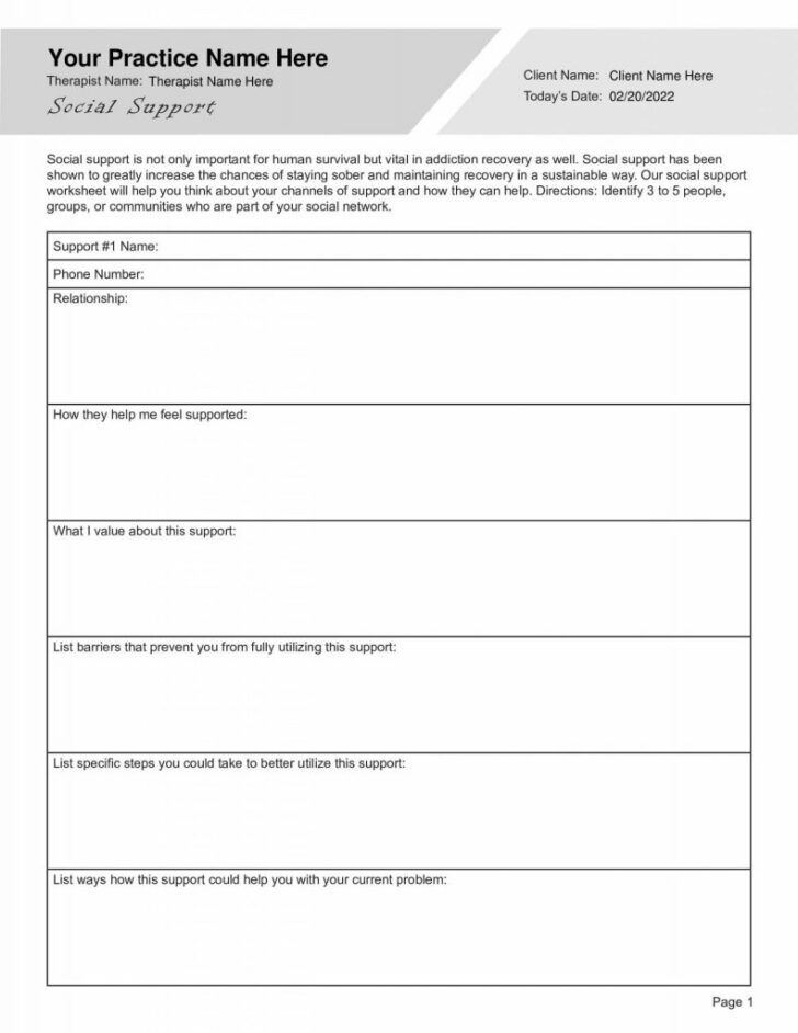 substance abuse worksheets pdf