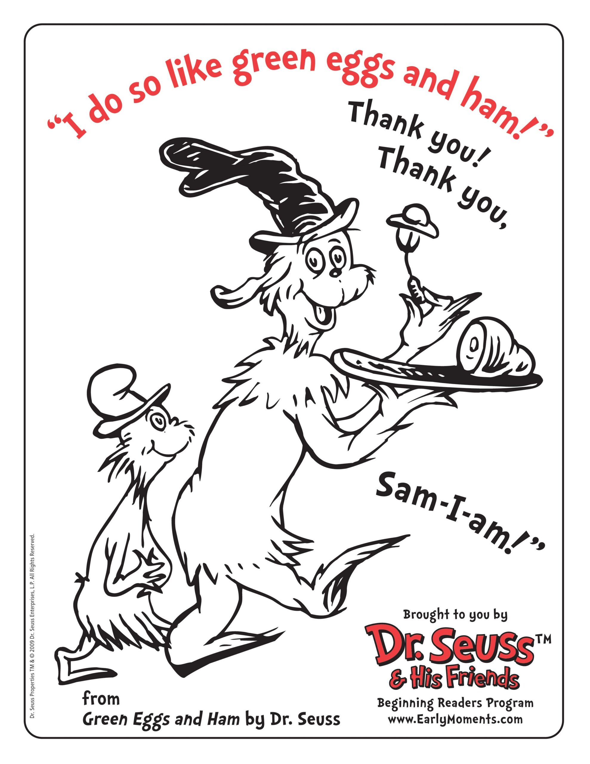 Dr Seuss Coloring Pages Green Eggs And Ham Coloring Home