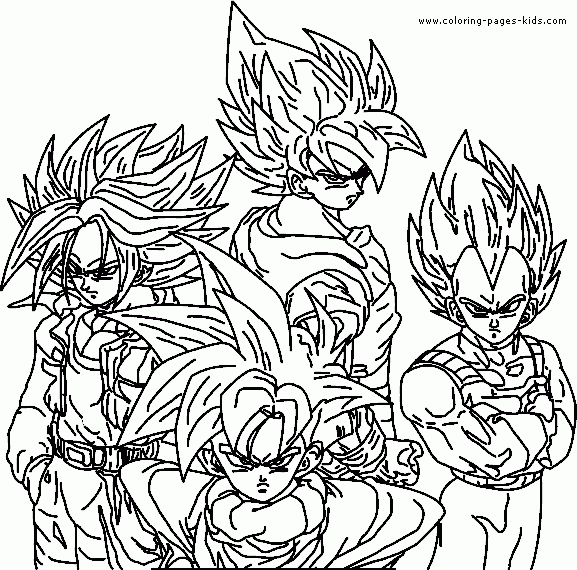 dragon ball z printable pictures to color
