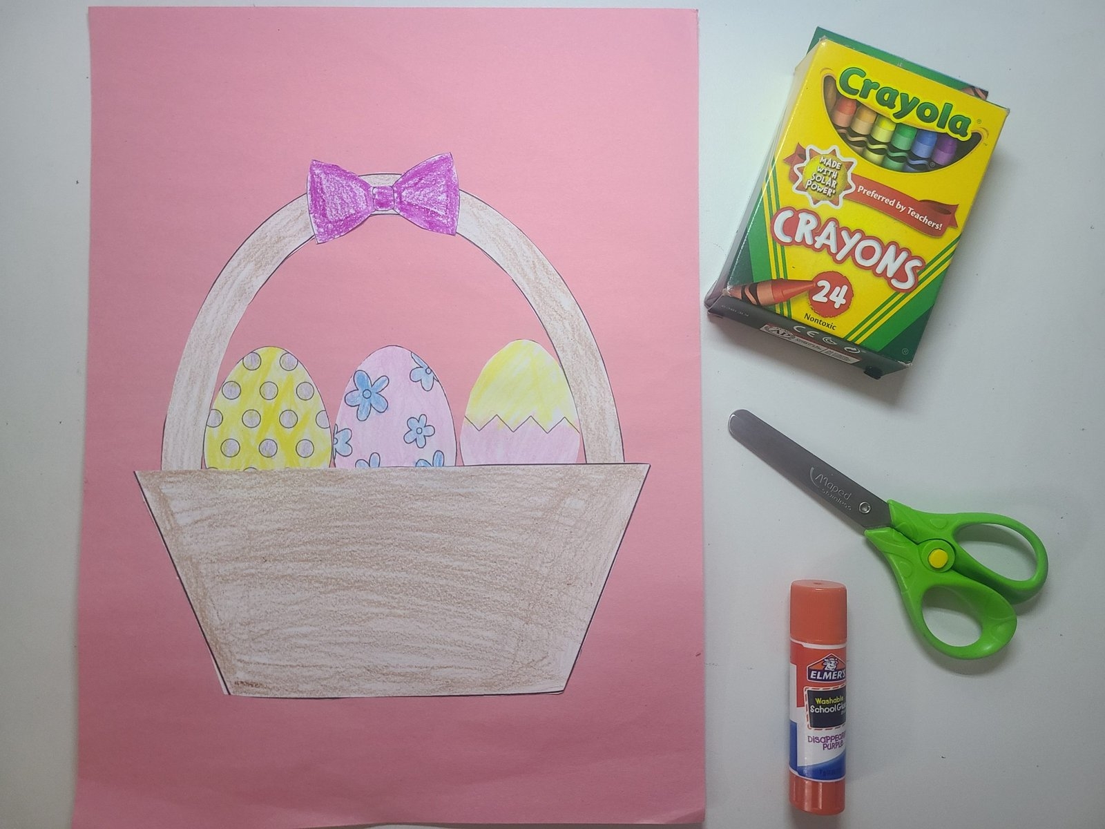 Easter Basket Color Cut And Paste Free Printable