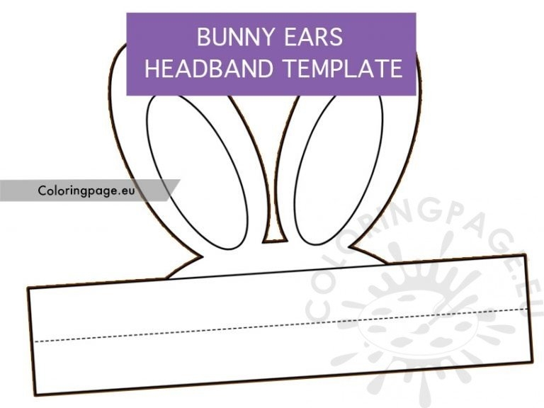 Easter Bunny Headband Ears Template Coloring Page