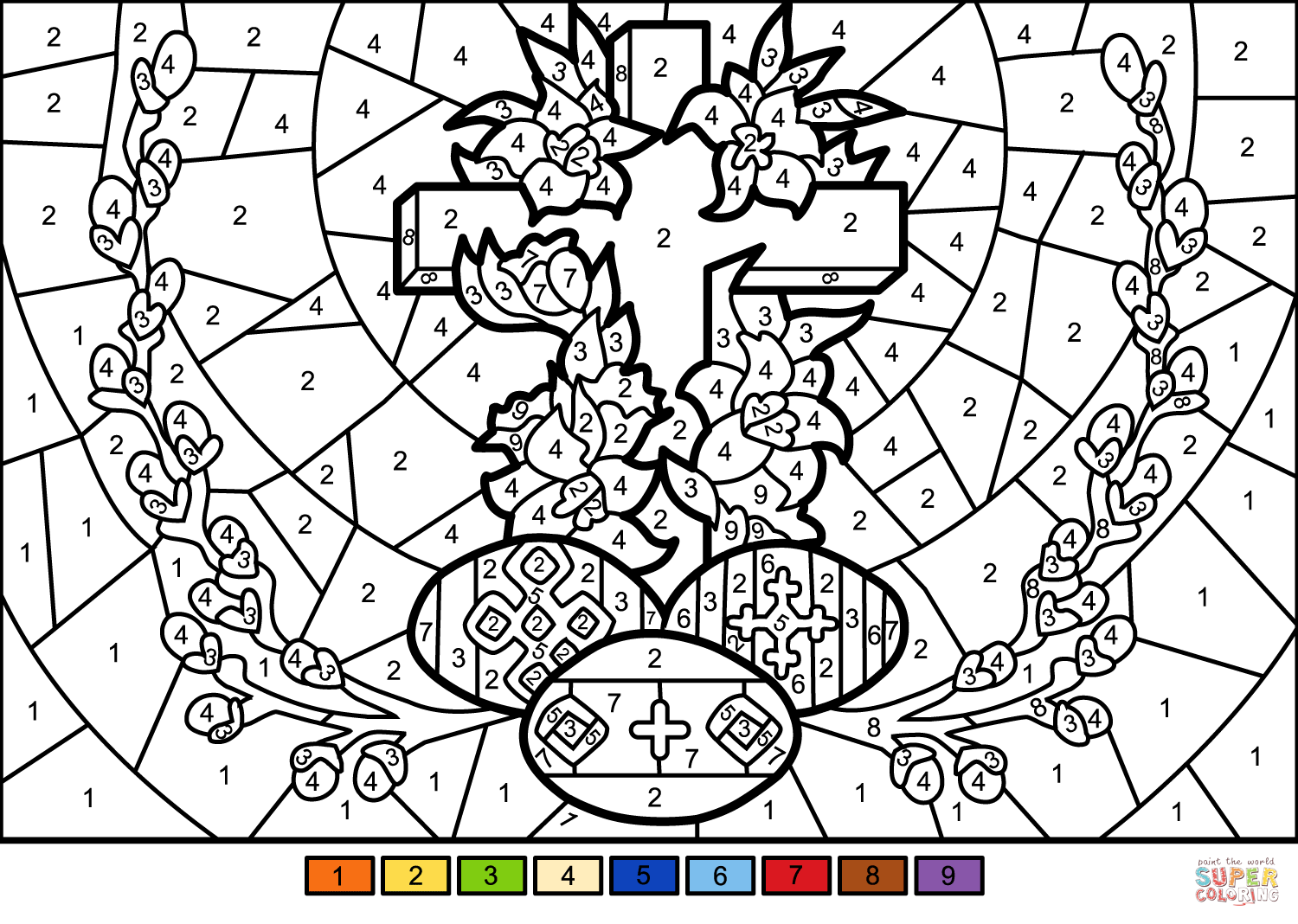 Easter Color By Numbers Printables Printable Word Searches