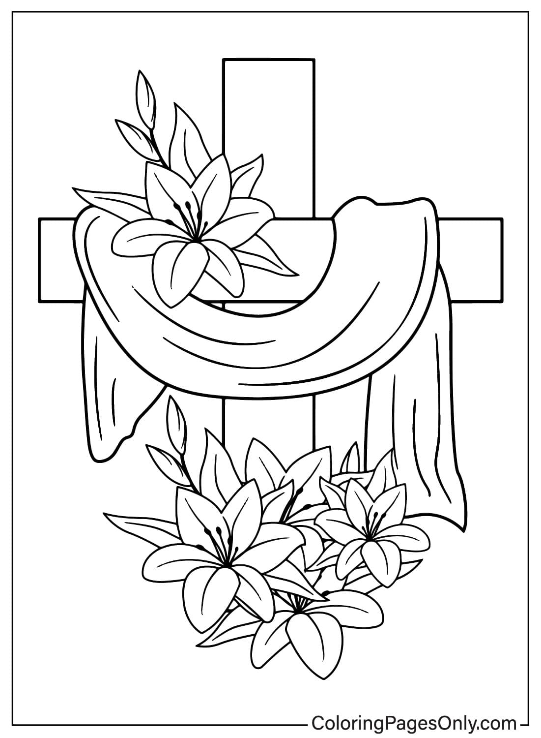 Easter Cross Coloring Page Free Free Printable Coloring Pages
