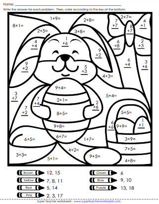 easter math worksheets