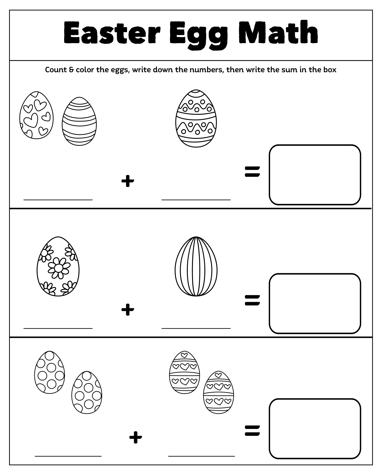 Easter Math Worksheets Fun And Educational Activities For Kids