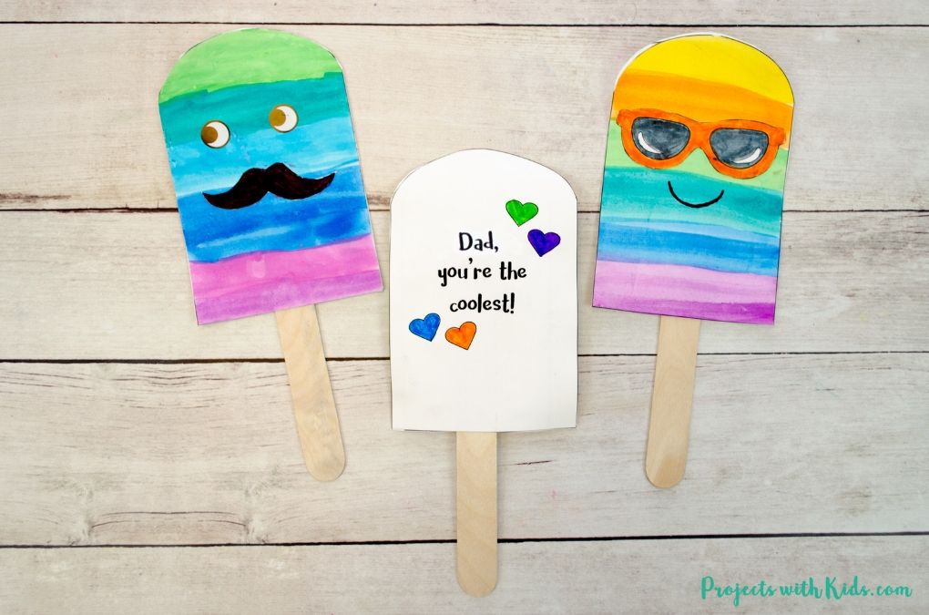 Easy Popsicle Father 39 s Day Card Craft With Printable Projects With Kids