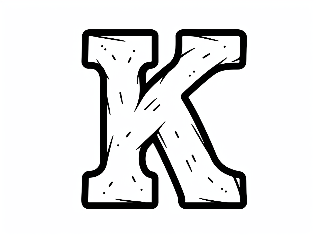Easy To Color Letter K Coloring Page