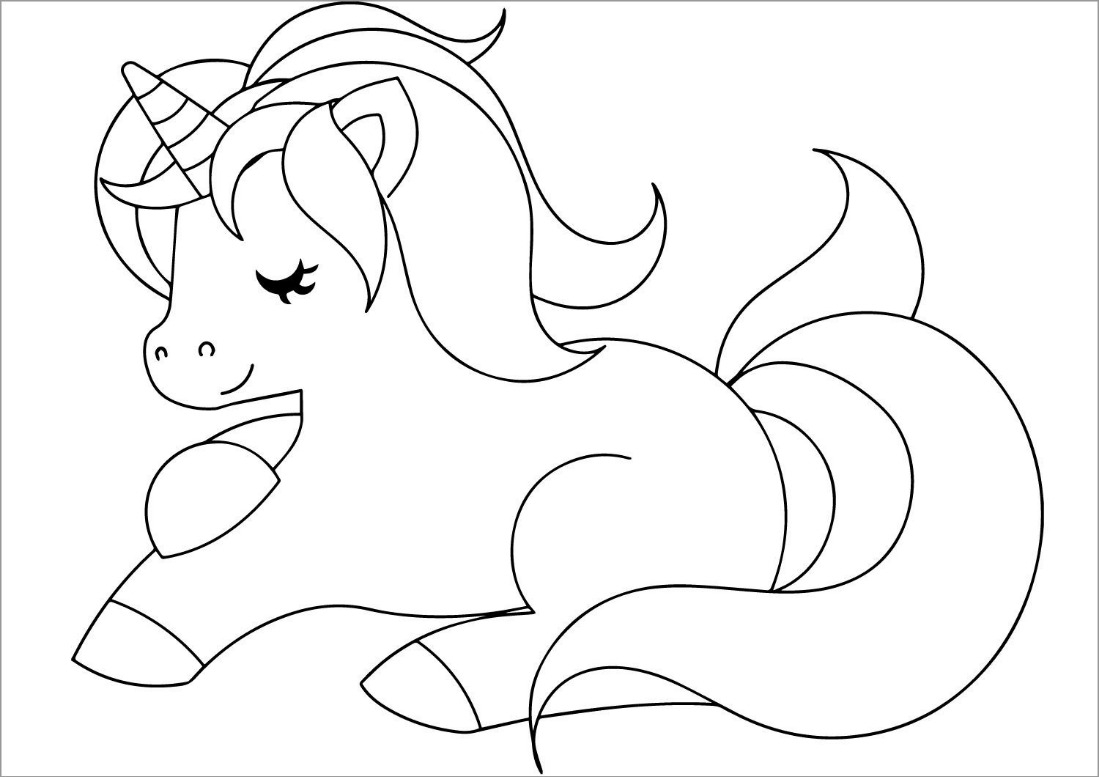Easy Unicorn Coloring Pages For Kids ColoringBay