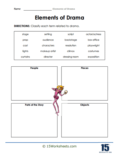elements of drama worksheet