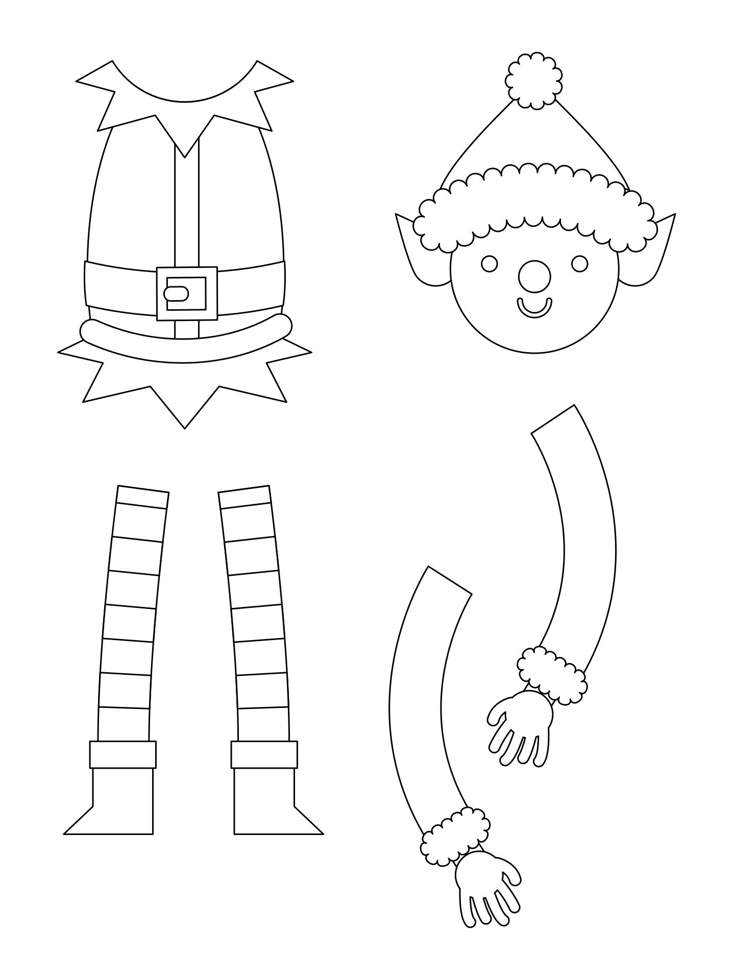 free printable elf pictures to color