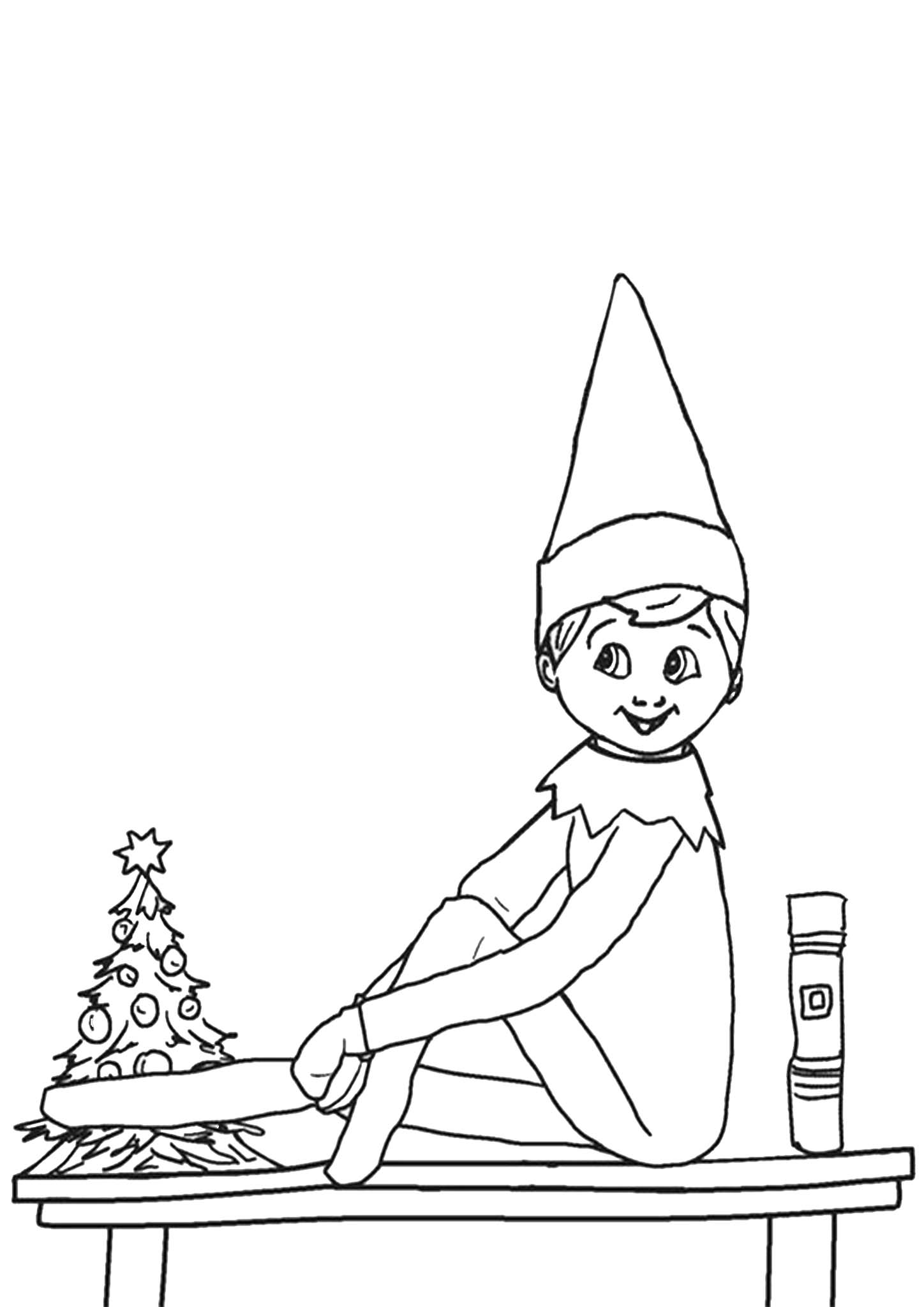 Elf On Shelf Coloring Pages Shelf Elf Coloring Easy Printable Fonewall
