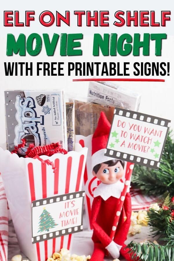 Elf On The Shelf Movie Night Display