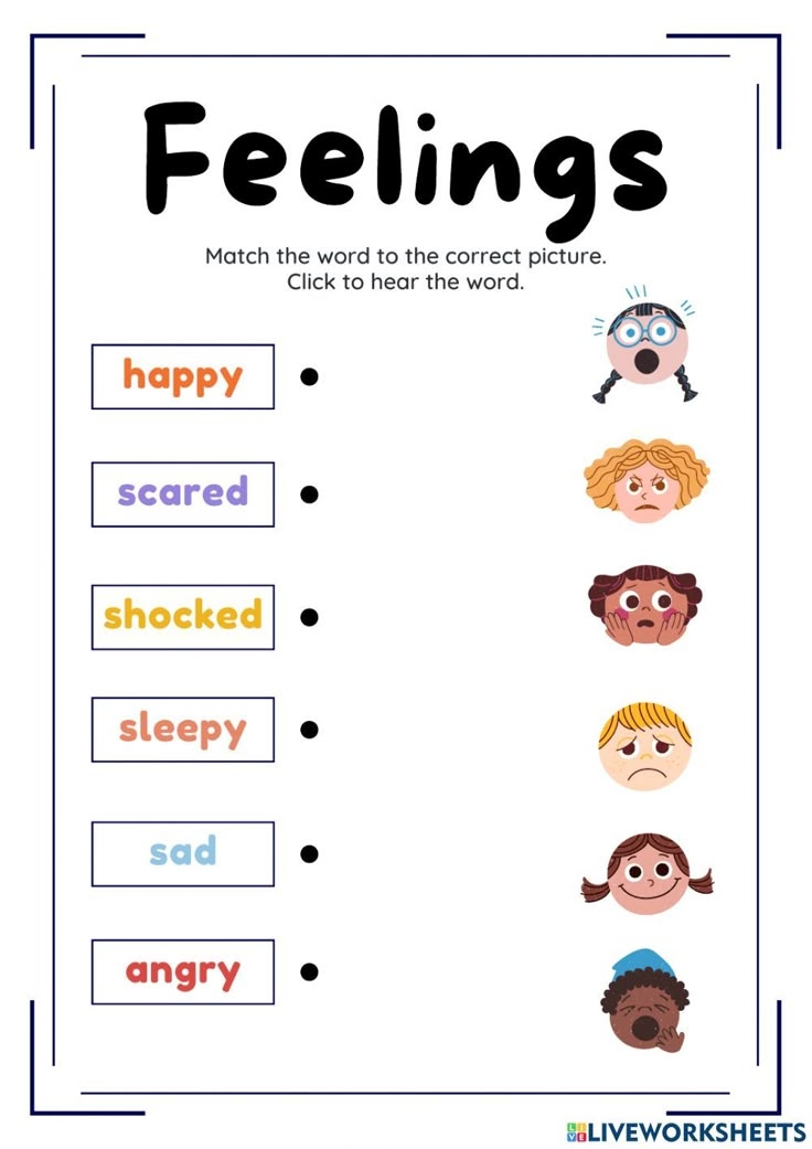 Emotions And Feelings English Worksheets For Kids