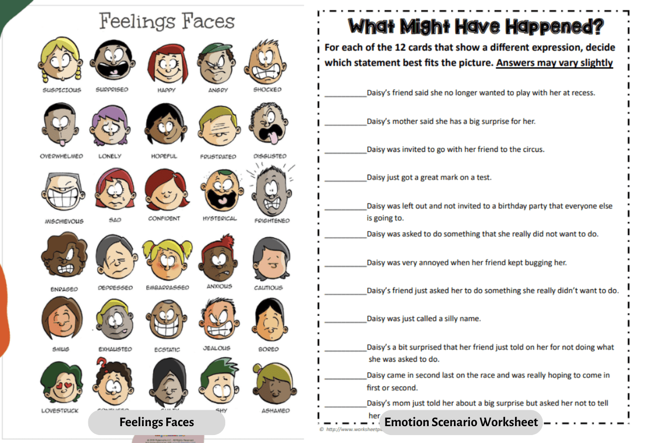 feelings and emotions worksheets