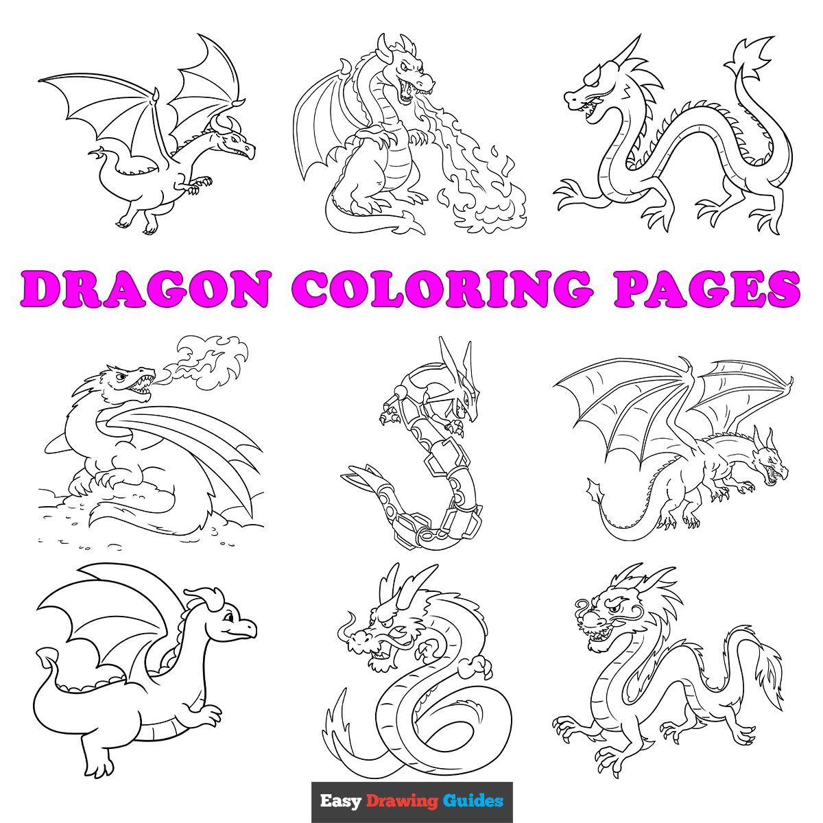 free printable dragon pictures to color