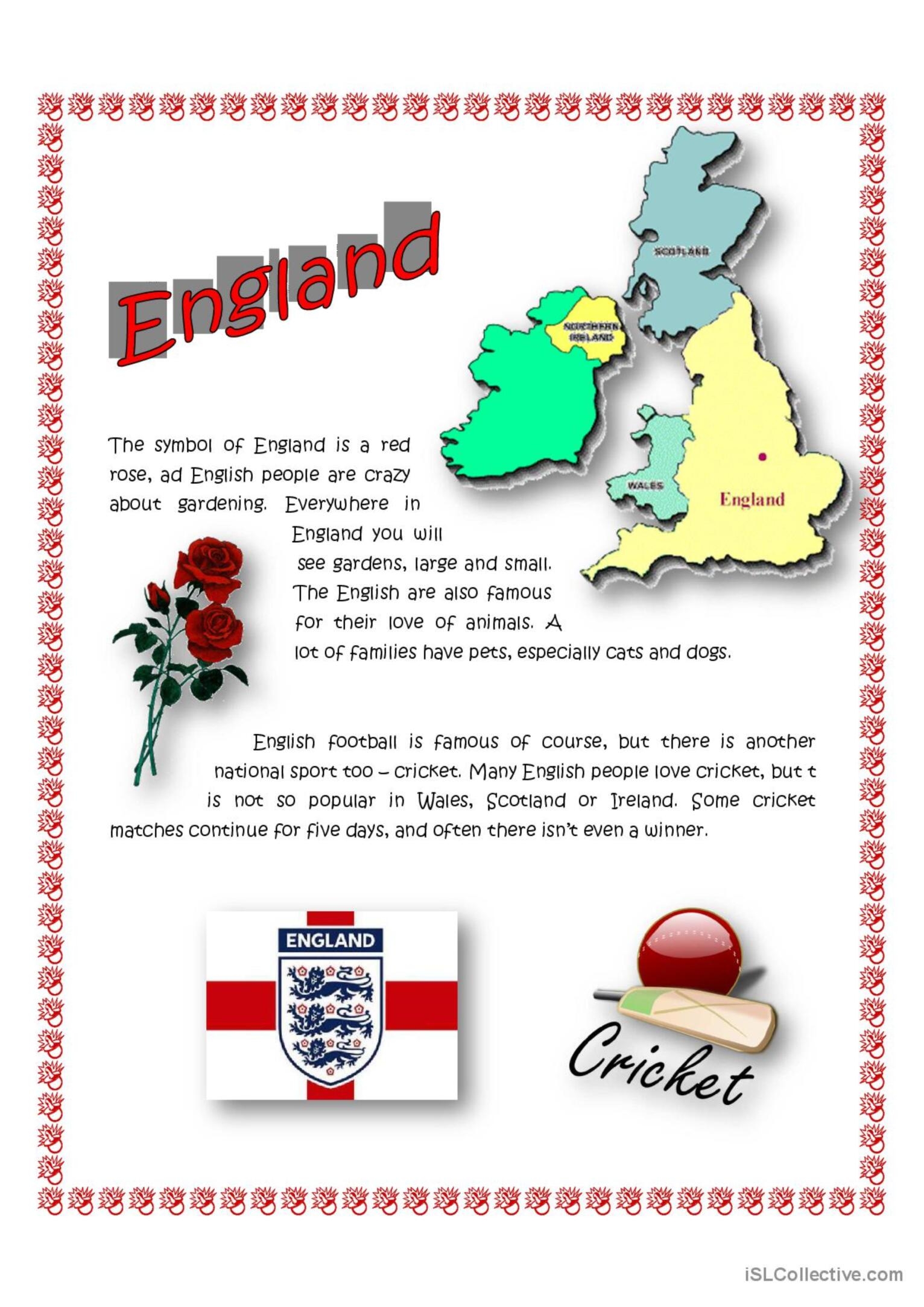 England English ESL Worksheets Pdf Doc