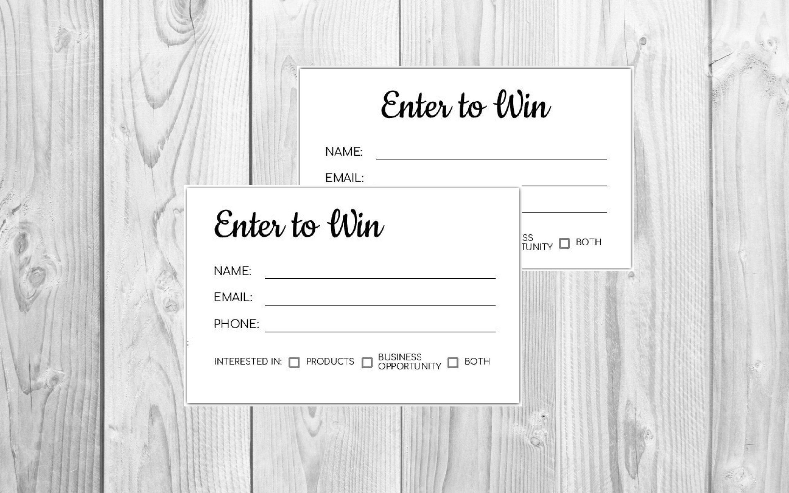 Enter To Win Template Printable Editable Enter To Win Instant