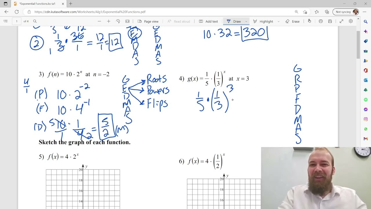 Evaluating And Graphing Functions Algebra 1 Kuta Worksheet Series 