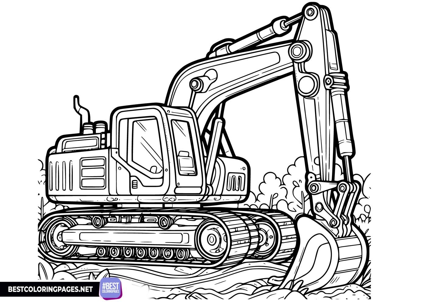 Excavator Coloring Pages Bestcoloringpages