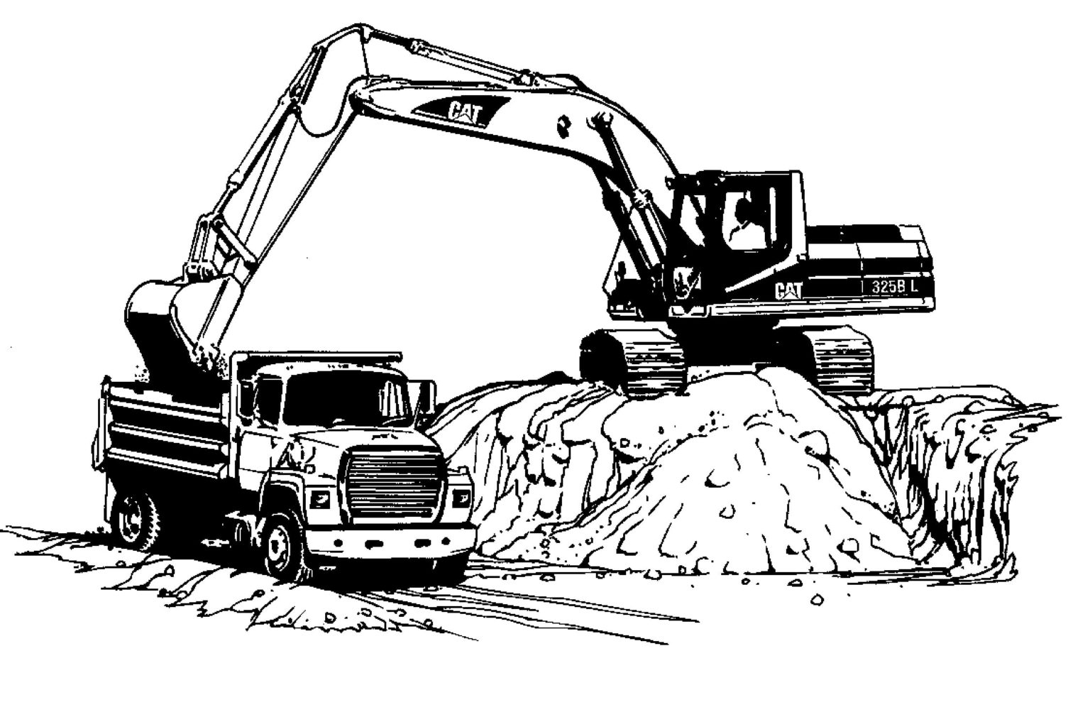 Excavator Coloring Pages
