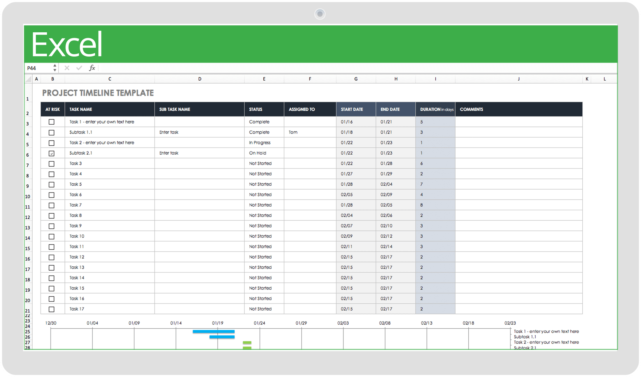 Excel Worksheet Templates