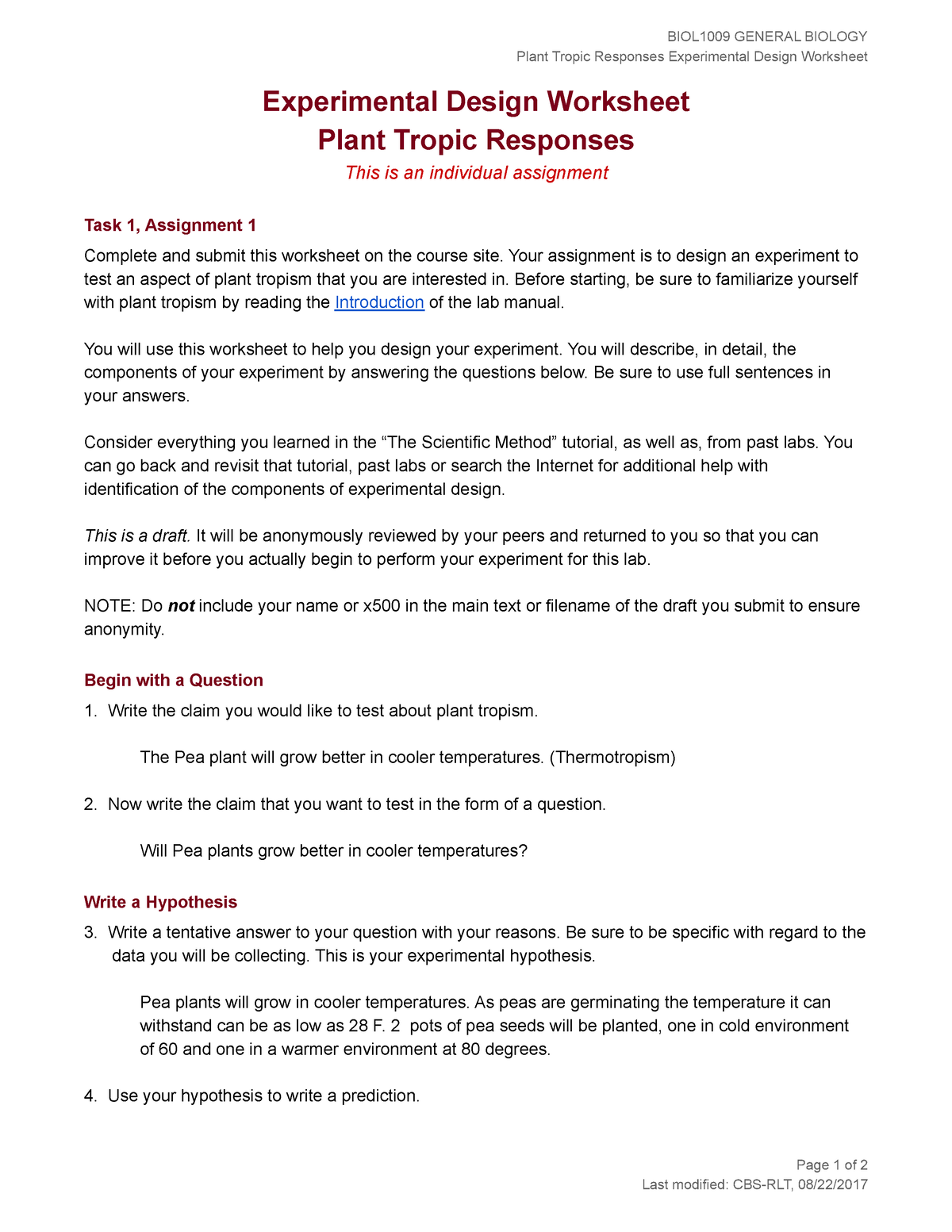 Experimental Design Worksheet Template Google Search Worksheets 
