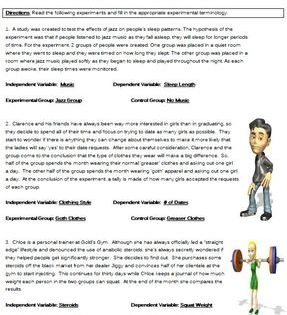Experimental Design Worksheet Worksheets Scientific Method 