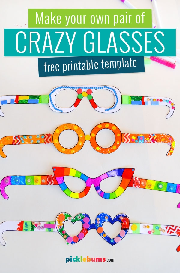printable crazy glasses template