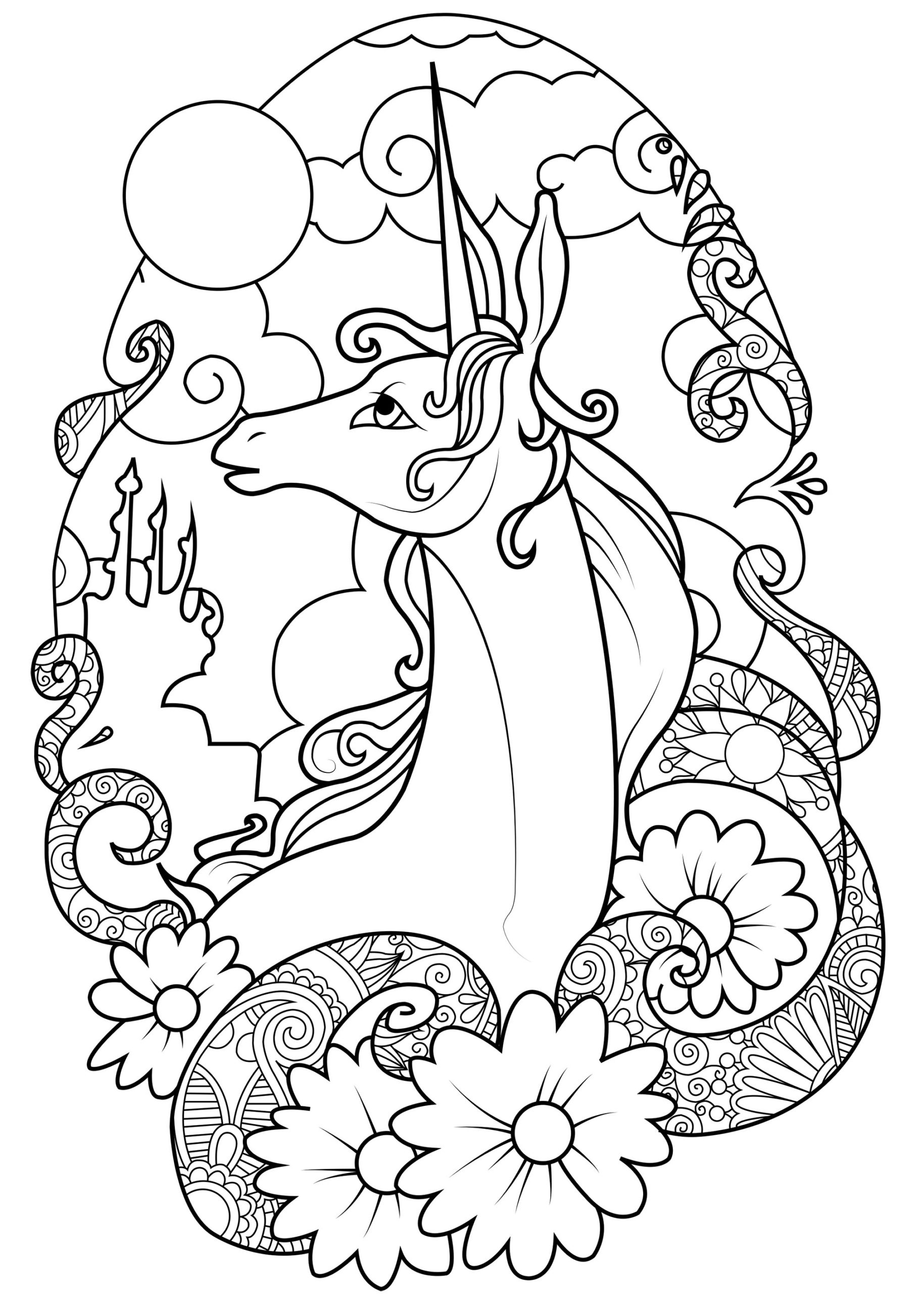 free unicorn coloring printables