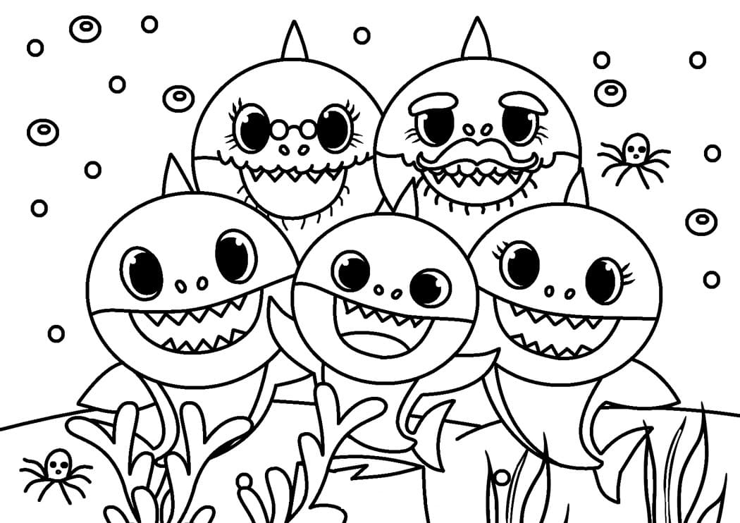 Family Baby Shark Coloring Page Free Printable Coloring Pages For Kids