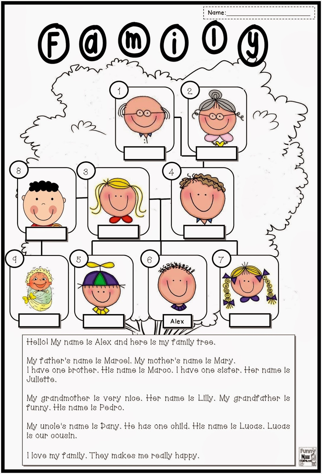 family tree worksheet printable