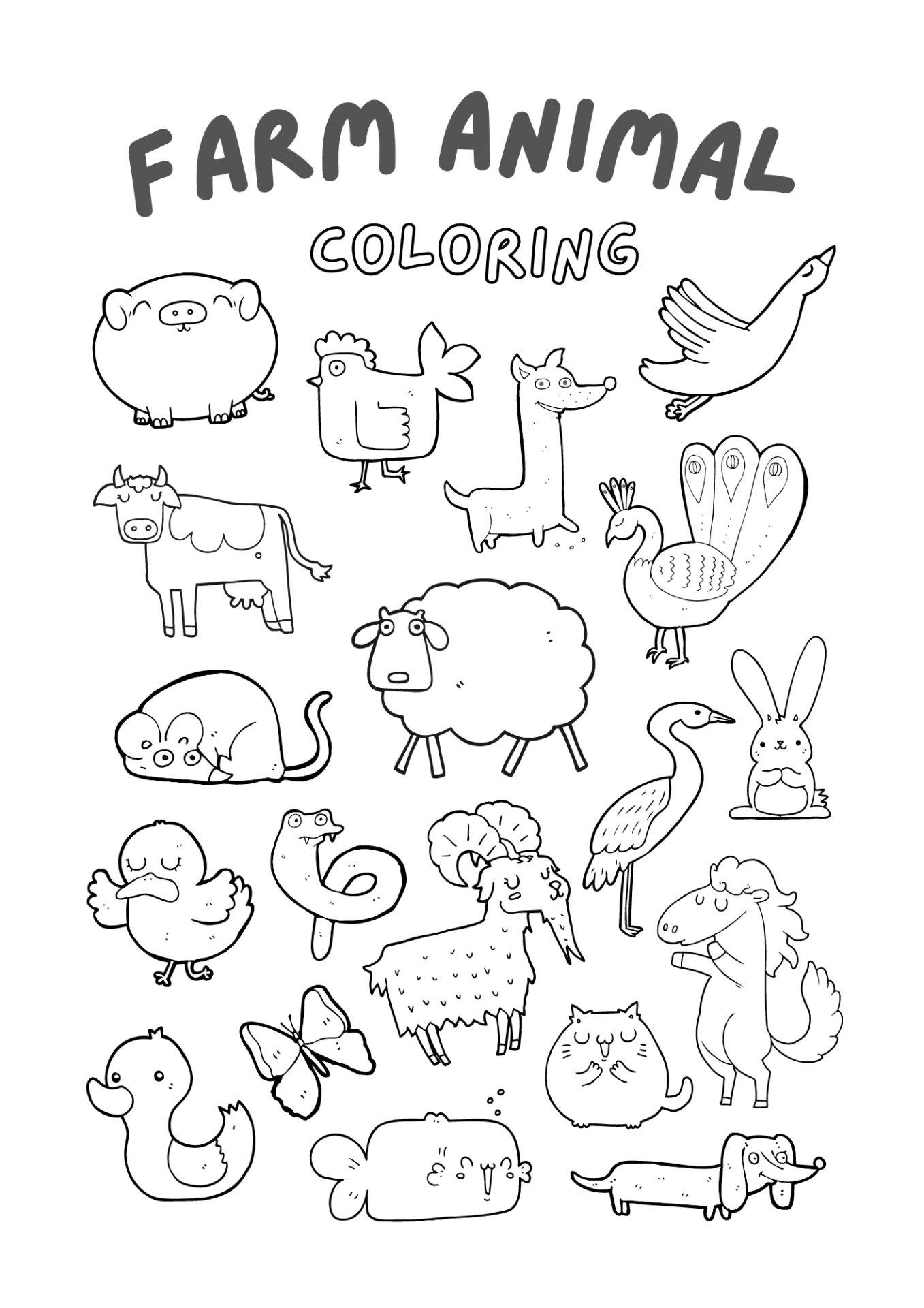 free coloring pages of farm animals