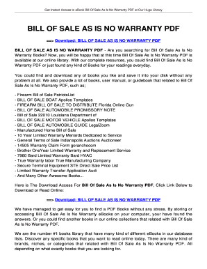 Fillable Online BILL OF SALE AS IS NO WARRANTY BILL OF SALE AS IS NO 