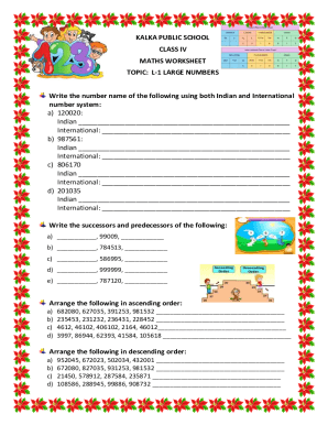class iv maths worksheet