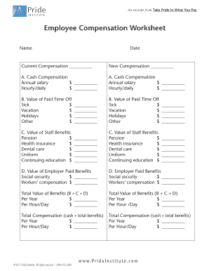 Fillable Online Success Ada Employee Compensation Worksheet Fax Email 