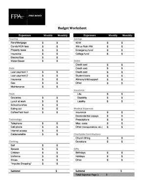 financial worksheet usmc