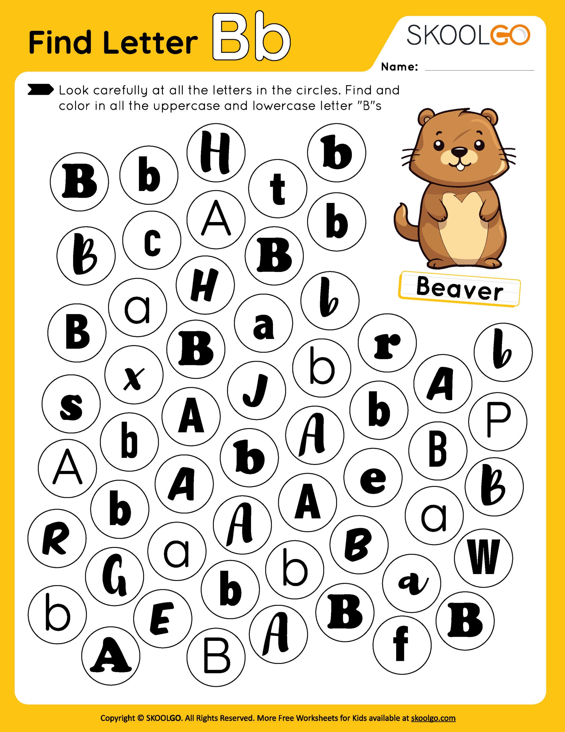 Find Letter B Free Worksheet For Kids SKOOLGO Worksheets Library