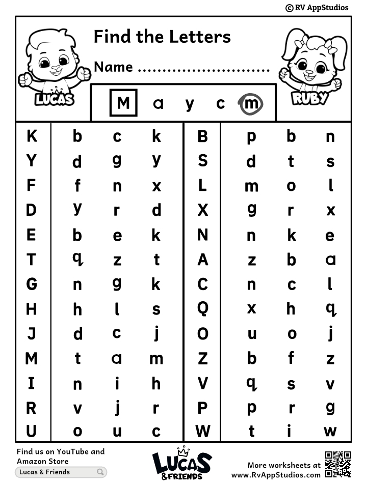 Find The Letters Worksheets FREE Alphabet Printables Worksheets Library