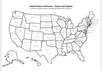 united states of america worksheet