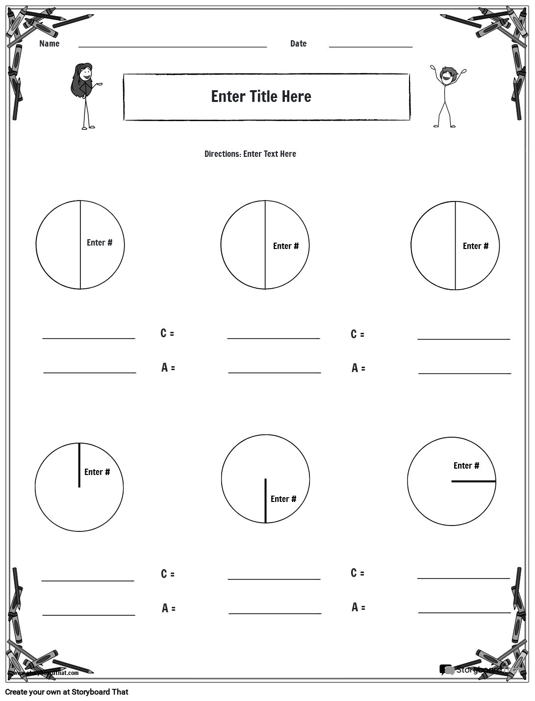 worksheet area of circle