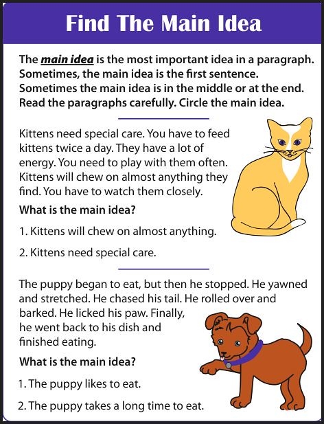 Finding The Main Idea Grade 3 Collection Printable Worksheets Library